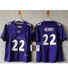 Women Baltimore Ravens 22 Derrick Henry purple Vapor Football Jersey Women Baltimore Ravens 22 Derrick Henry purple Vapor Football Jersey