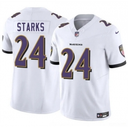 Youth Baltimore Ravens 24 Malaki Starks White 2025 Draft F U S E Vapor Limited Football Jersey