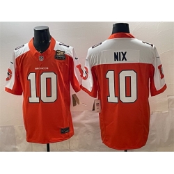 Men-27s-Denver-Broncos--2310-Bo-Nix-Orange-2024-F-U-S-E--With-3-Time-Champions-Patch-Throwback-Vapor-Limited-Alternate-Stitched-Football-Jersey-891-91716