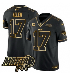 Men Buffalo Bills 17 Josh Allen Black Gold 2025 F U S E With Bills Mafia Patch 26 4 Star C Patch Vapor Limited Stitched Football Jersey Men Buffalo Bills 17 Josh Allen Black Gold 2025 F U S E With Bills Mafia Patch 26 4 Star C Patch Vapor Limited Stitched Football Jersey