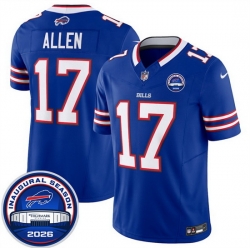 Men Buffalo Bills  17 Josh Allen Blue F U S E  2026 Inaugural Season at Highmark Stadium Stitched Football Jersey