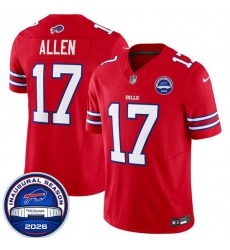 Men Buffalo Bills  17 Josh Allen Red F U S E  2026 Inaugural Season at Highmark Stadium Stitched Football Jersey