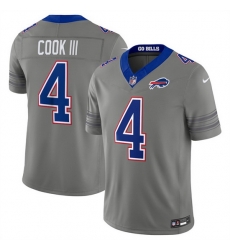 Men Buffalo Bills  4 James Cook III Gray F U S E  2026 Nickel City Vapor Stitched Football Jersey