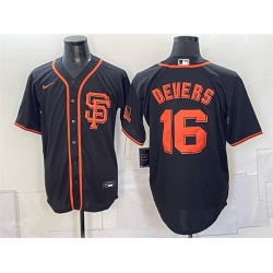 Men San Francisco Giants  16 Rafael Devers Black Cool Base Stitched Baseball Jersey