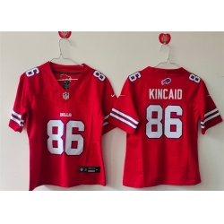 Women Buffalo Bills 86 Dalton Kincaid Red 2023 F U S E  Vapor Untouchable Limited Stitched Football Jersey 