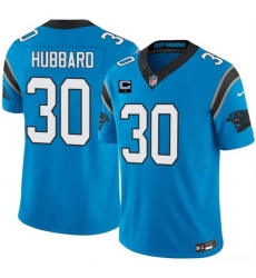 Men Carolina Panthers  30 Chuba Hubbard Blue 2026 F U S E  1 Star C Patch Vapor Limited Stitched Football Jersey