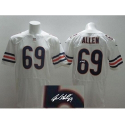 Nike Chicago Bears 69 Jared Allen White Elite Signed NFL Jersey