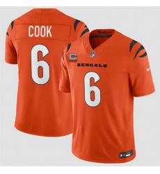 Men Cincinnati Bengals  6 Bryan Cook Orange 2026 F U S E  1 Star C Patch Vapor Untouchable Limited Stitched Football Jersey
