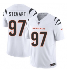 Men Cincinnati Bengals 97 Shemar Stewart White 2025 Draft F U S E Vapor Untouchable Limited Stitched Football Jersey Men Cincinnati Bengals 97 Shemar Stewart White 2025 Draft F U S E Vapor Untouchable Limited Stitched Football Jersey