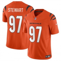 Youth Cincinnati Bengals 97 Shemar Stewart Orange 2025 Draft F U S E  Vapor Untouchable Limited Stitched Football Jersey