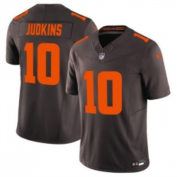 Men Cleveland Browns 10 Quinshon Judkins Brown 2025 F U S E  Alpha Dawg Limited Stitched Football Jersey