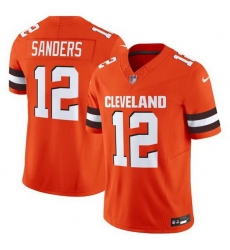 Men Cleveland Browns 12 Shedeur Sanders Orange 2025 Draft F U S E Vapor Limited Stitched Football Jersey Men Cleveland Browns 12 Shedeur Sanders Orange 2025 Draft F U S E Vapor Limited Stitched Football Jersey