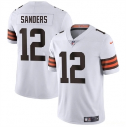 Men Cleveland Browns 12 Shedeur Sanders White 2025 Draft Vapor Untouchable Limited Stitched Football Jersey