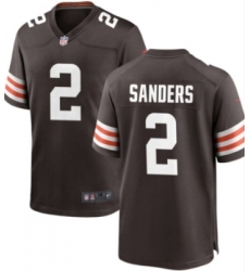 Men Cleveland Browns 2 Shedeur Sanders Brown Vapor Limited Stitched Football Jersey