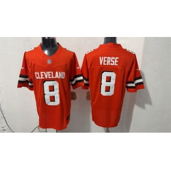Men Cleveland Browns  8 Jared Verse Orange Vapor Limited Stitched Football Jersey