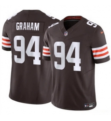 Men Cleveland Browns 94 Mason Graham 2025 Draft F U S E  Vapor Limited Stitched Football Jersey