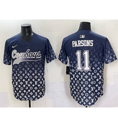 Men Dallas Cowboys 11 Micah Parsons Navy Limited Stitched Baseball Jersey Men Dallas Cowboys 11 Micah Parsons Navy Limited Stitched Baseball Jersey
