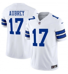 Men Dallas Cowboys 17 Brandon Aubrey White 2025 F U S E Vapor Untouchable Limited Stitched Football Jersey