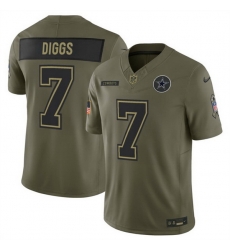 Men Dallas Cowboys 7 Trevon Diggs Olive 2025 F U S E  Salute to Service Limited Stitched Football Jersey