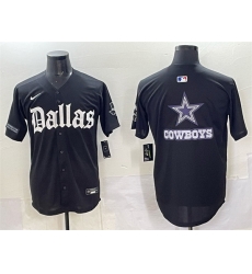 Men Dallas Cowboys Team Big Logo Black Gothic Lone Star Edition Limited Stitched Baseball Jersey Men Dallas Cowboys Team Big Logo Black Gothic Lone Star Edition Limited Stitched Baseball Jersey