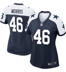 Nike Cowboys #46 Alfred Morris Navy Blue Thanksgiving Womens Stitched NFL Throwback Elite Jersey Nike Cowboys #46 Alfred Morris Navy Blue Thanksgiving Womens Stitched NFL Throwback Elite Jersey