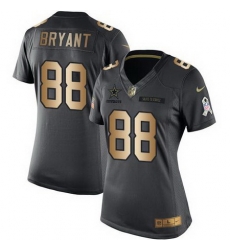Nike Cowboys #88 Dez Bryant Black Womens Stitched NFL Limited Gold Salute to Service Jersey Nike Cowboys #88 Dez Bryant Black Womens Stitched NFL Limited Gold Salute to Service Jersey