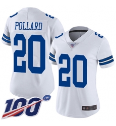 Women Cowboys 20 Tony Pollard White Stitched Football 100th Season Vapor Limited Jersey Women Cowboys 20 Tony Pollard White Stitched Football 100th Season Vapor Limited Jersey