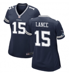 Women Dallas Cowboys 15 Trey Lance Navy Navy Stitched Football Jersey Run Small Women Dallas Cowboys 15 Trey Lance Navy Navy Stitched Football Jersey Run Small