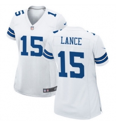 Women Dallas Cowboys 15 Trey Lance White Stitched Football Jersey Run Small Women Dallas Cowboys 15 Trey Lance White Stitched Football Jersey Run Small
