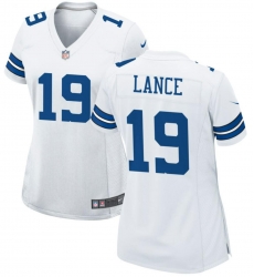 Women Dallas Cowboys 19 Trey Lance White Stitched Football Jersey Women Dallas Cowboys 19 Trey Lance White Stitched Football Jersey