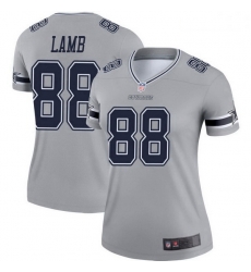 Women Dallas Cowboys CeeDee Lamb Gray Legend Inverted Jersey Women Dallas Cowboys CeeDee Lamb Gray Legend Inverted Jersey