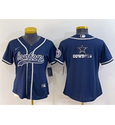 Women Dallas Cowboys Navy Team Big Logo With Patch Cool Base Stitched Baseball Jersey Women Dallas Cowboys Navy Team Big Logo With Patch Cool Base Stitched Baseball Jersey