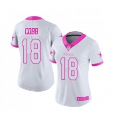 Womens Dallas Cowboys 18 Randall Cobb Limited White Pink Rush Fashion Football Jersey Womens Dallas Cowboys 18 Randall Cobb Limited White Pink Rush Fashion Football Jersey