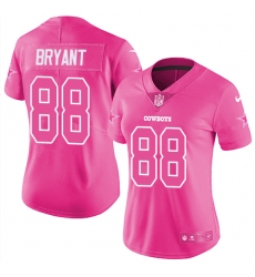 Womens Nike Cowboys #88 Dez Bryant Pink Stitched NFL Limited Rush Fashion Jersey Womens Nike Cowboys #88 Dez Bryant Pink Stitched NFL Limited Rush Fashion Jersey