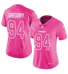 Womens Nike Cowboys #94 Randy Gregory Pink Stitched NFL Limited Rush Fashion Jersey Womens Nike Cowboys #94 Randy Gregory Pink Stitched NFL Limited Rush Fashion Jersey