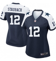 Womens Nike Dallas Cowboys 12 Roger Staubach Game Navy Blue Throwback Alternate NFL Jersey Womens Nike Dallas Cowboys 12 Roger Staubach Game Navy Blue Throwback Alternate NFL Jersey