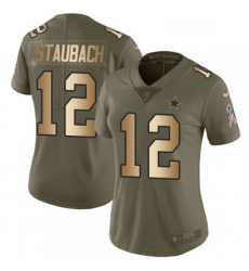 Womens Nike Dallas Cowboys 12 Roger Staubach Limited OliveGold 2017 Salute to Service NFL Jersey Womens Nike Dallas Cowboys 12 Roger Staubach Limited OliveGold 2017 Salute to Service NFL Jersey