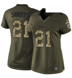 Womens Nike Dallas Cowboys 21 Deion Sanders Elite Green Salute to Service NFL Jersey Womens Nike Dallas Cowboys 21 Deion Sanders Elite Green Salute to Service NFL Jersey