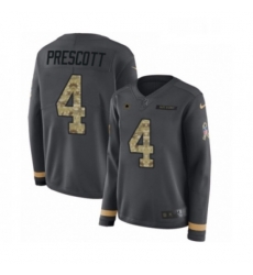 Womens Nike Dallas Cowboys 4 Dak Prescott Limited Black Salute to Service Therma Long Sleeve NFL Jersey Womens Nike Dallas Cowboys 4 Dak Prescott Limited Black Salute to Service Therma Long Sleeve NFL Jersey