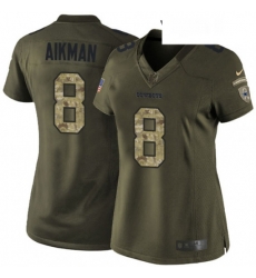 Womens Nike Dallas Cowboys 8 Troy Aikman Elite Green Salute to Service NFL Jersey Womens Nike Dallas Cowboys 8 Troy Aikman Elite Green Salute to Service NFL Jersey