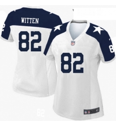 Womens Nike Dallas Cowboys 82 Jason Witten Elite White Throwback Alternate NFL Jersey Womens Nike Dallas Cowboys 82 Jason Witten Elite White Throwback Alternate NFL Jersey