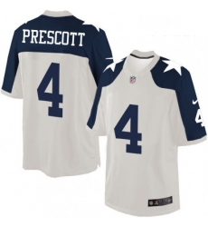 Youth Nike Dallas Cowboys 4 Dak Prescott Limited White Throwback Alternate NFL Jersey Youth Nike Dallas Cowboys 4 Dak Prescott Limited White Throwback Alternate NFL Jersey