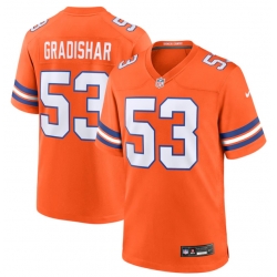 Men Denver Broncos 53 Randy Gradishar Orange Mile High Collection 1977 Throwback Stitched Jersey