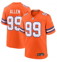 Men Denver Broncos 99 Zach Allen Orange Mile High Collection 1977 Throwback Stitched Jersey