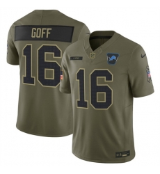 Men Detroit Lions 16 Jared Goff Olive 2025 F U S E Salute to Service Limited Stitched Football Jersey Men Detroit Lions 16 Jared Goff Olive 2025 F U S E Salute to Service Limited Stitched Football Jersey
