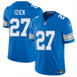 Men Detroit Lions  27 Christian Izien Blue 2026 F U S E  Vapor Limited Stitched Jersey