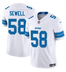 Men Detroit Lions 58 Penei Sewell White 2025 F U S E  Vapor Limited Stitched Jersey