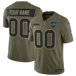 Men Detroit Lions Active Player Custom Olive 2025 F U S E  Salute to Service Limited Stitched Football Jersey