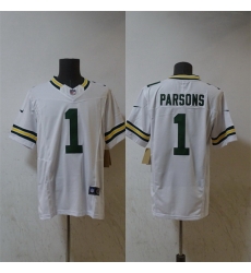 Men Green Bay Packers 1 Micah Parsons White Vapor 2025 F U S E  Limited Stitched Football Jersey