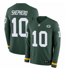 Nike Packers 10 Darrius Shepherd Green Team Color Men Stitched NFL Limited Therma Long Sleeve Jersey Nike Packers 10 Darrius Shepherd Green Team Color Men Stitched NFL Limited Therma Long Sleeve Jersey